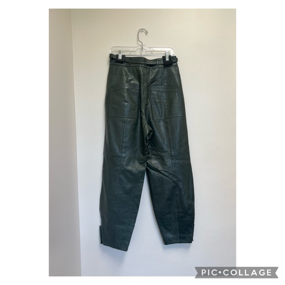 Ulla Johnson Navona High-Rise Leather Pants. Size 8.
Color-Green - Picture 6 of 11